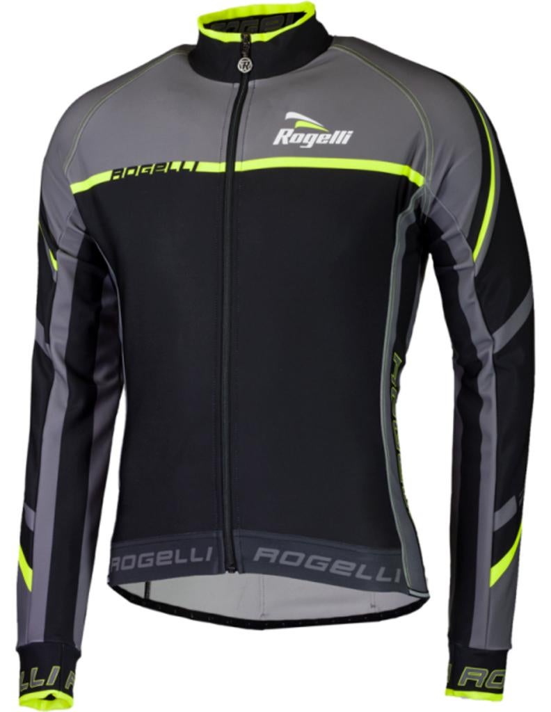 Nieuwe Rogelli Andrano Longsleeve zwart/grijs/fluor maat S, Fietsen en Brommers, Fietsaccessoires | Fietskleding, S, Rogelli, Nieuw