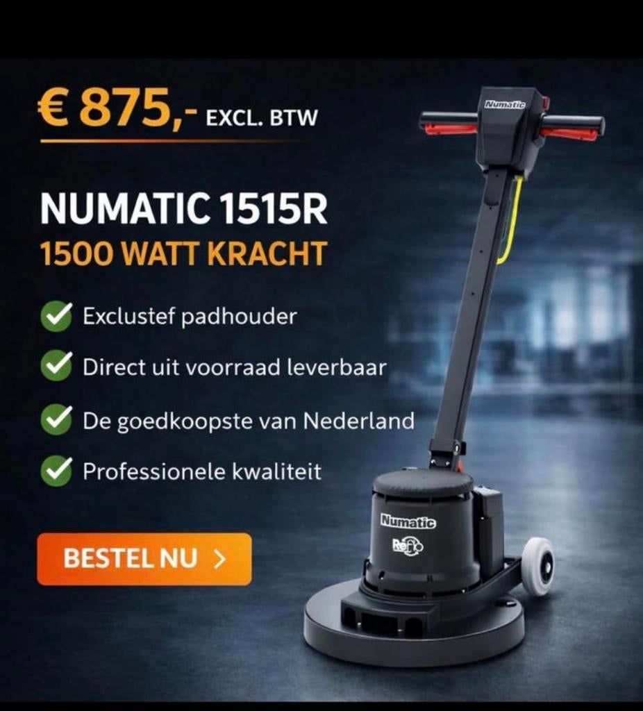 Vloerschuurmachine Numatic-Woodboy HFM-1515-1500 watt, Doe-het-zelf en Verbouw, Ophalen of Verzenden, Zo goed als nieuw