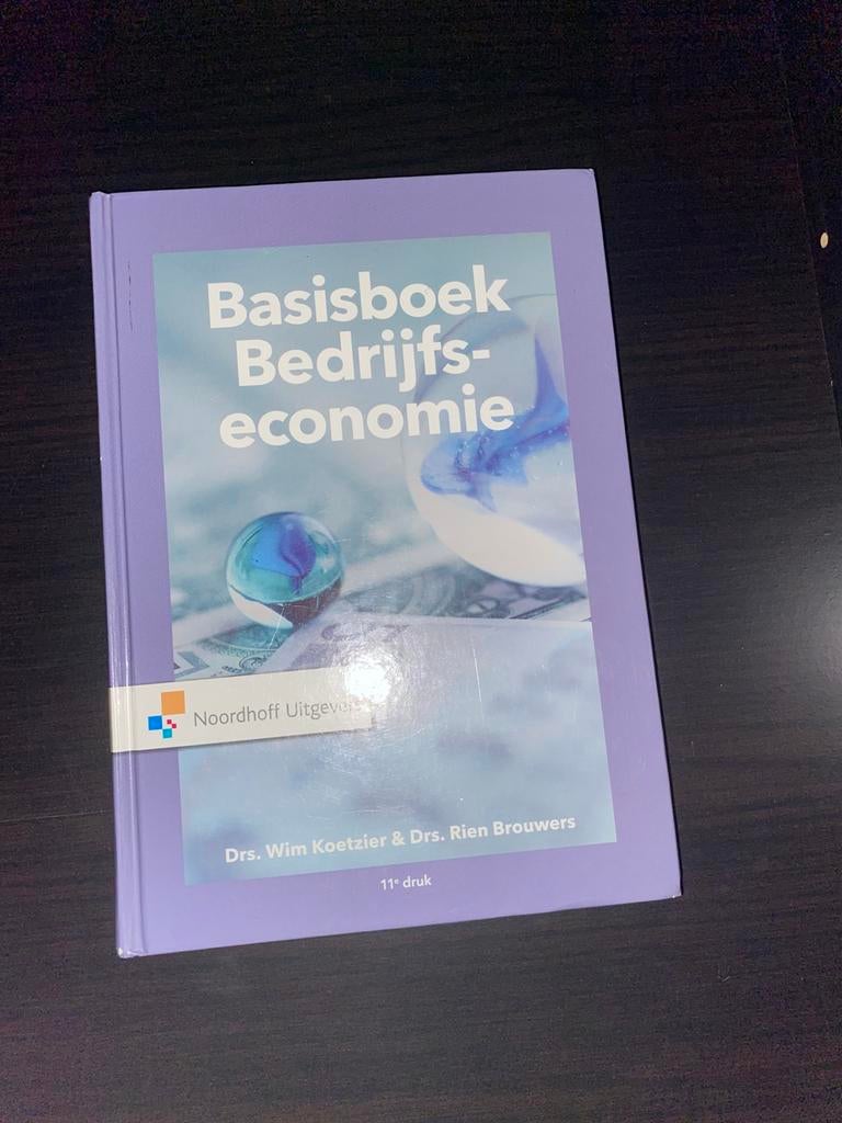 Basisboek bedrijfseconomie 11e druk, Boeken, Ophalen of Verzenden, Zo goed als nieuw, Economie en Marketing