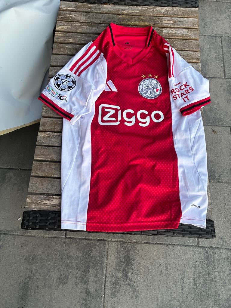 Champions League Ajax shirt met handtekening Oscar Gloukh, Maat L, Ophalen of Verzenden, Nieuw, Shirt