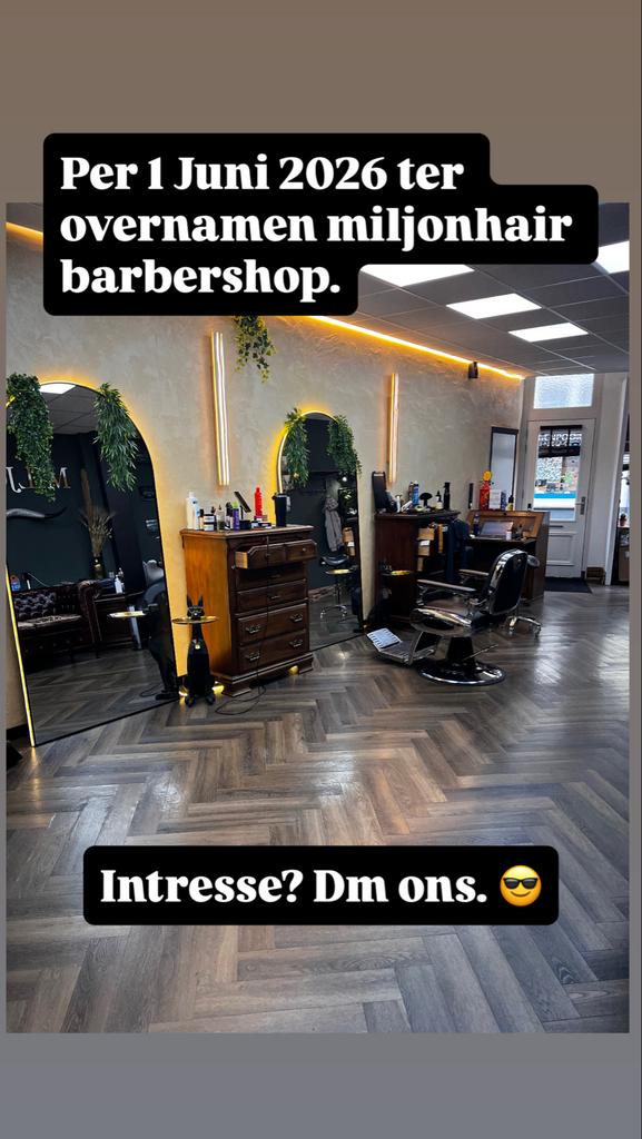 Barbershop ter overname, 85m2 GEEN PERSONEEL!