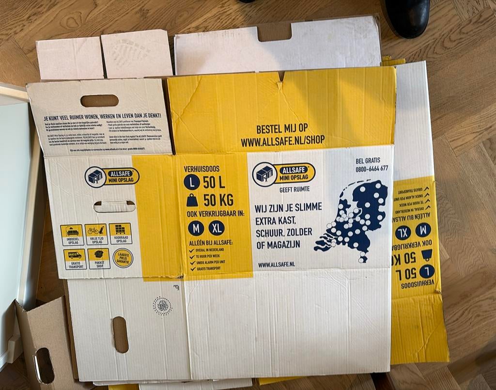 6 Verhuisdozen, Doe-het-zelf en Verbouw, Kratten en Dozen, Ophalen, Gebruikt