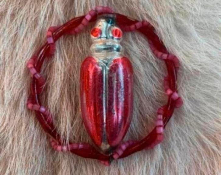 Kerstbal echte antieke glazen kever tor fruit kerstbal enz, Diversen, Kerst, Ophalen of Verzenden