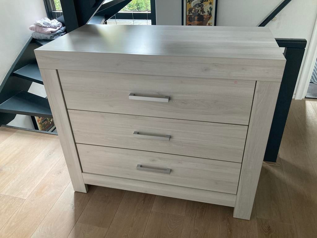 Mooie, zware commode 3 lades, Ophalen, Gebruikt, 50 tot 70 cm, 100 cm of meer