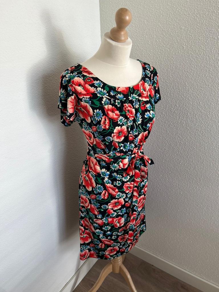 King Louie maat L klaprozen Shirley jurk NIEUW 301, Maat 42/44 (L), Nieuw, Ophalen of Verzenden, Knielengte