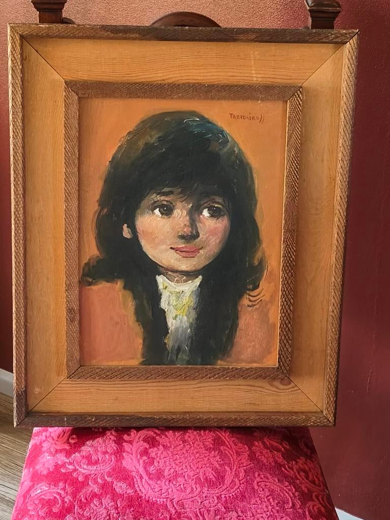 Vladimir Tretchikoff - Girl portrait, acryl, canvas, Ophalen of Verzenden