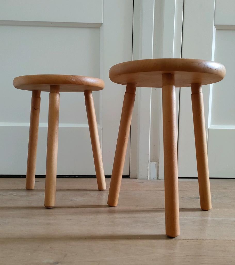 2 Vintage melkkrukje krukje krukjes melk krukjes hout, Huis en Inrichting, Ophalen, Hout