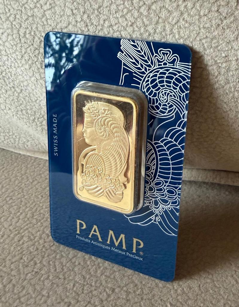 PAMP Suisse 1 ounce goudbaar lady fortuna, Postzegels en Munten, Edelmetalen en Baren, Ophalen of Verzenden, Goud
