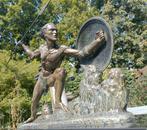 Art deco strijder van MARCEL BOURAINE samac spelter, Antiek en Kunst, Ophalen of Verzenden