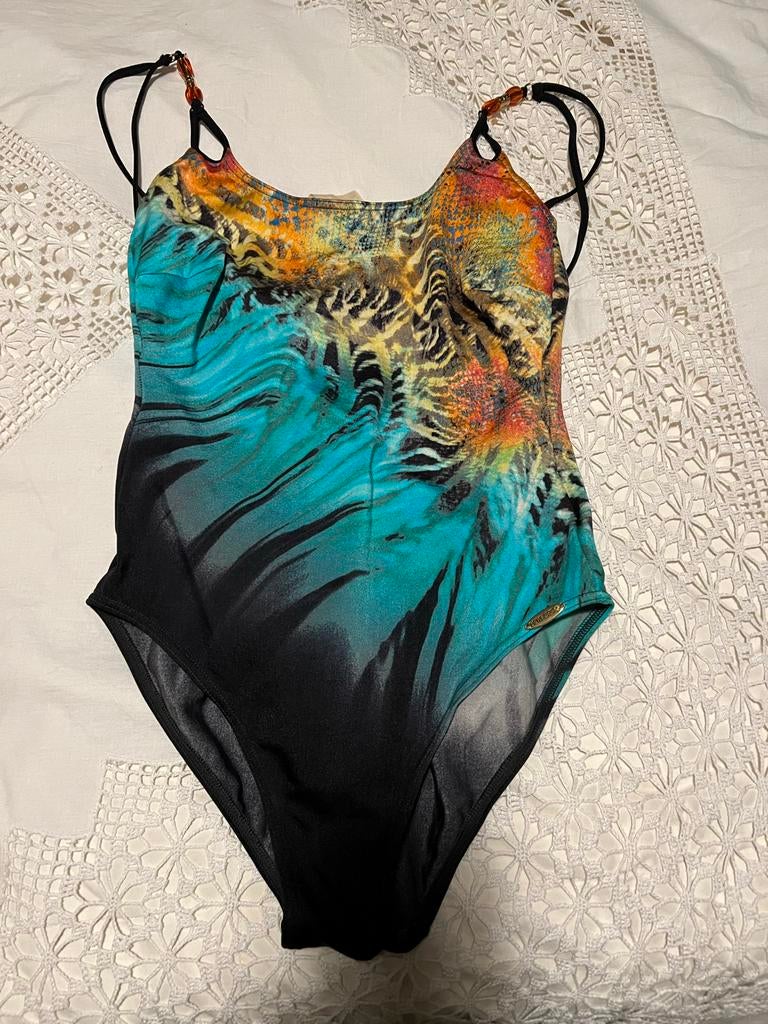 Badpak met print maat 42, Ophalen of Verzenden, Gedragen, Blauw, Badpak