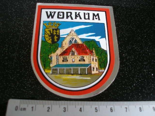 folie sticker workum wapen logo embleem, Verzenden, Zo goed als nieuw, Overige typen