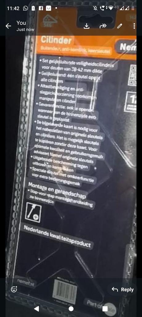 3x Cilinderslot 38/42mm Nemef HKG3 Nieuwprijs €167 hornbach, Doe-het-zelf en Verbouw, Hang- en Sluitwerk, Ophalen of Verzenden