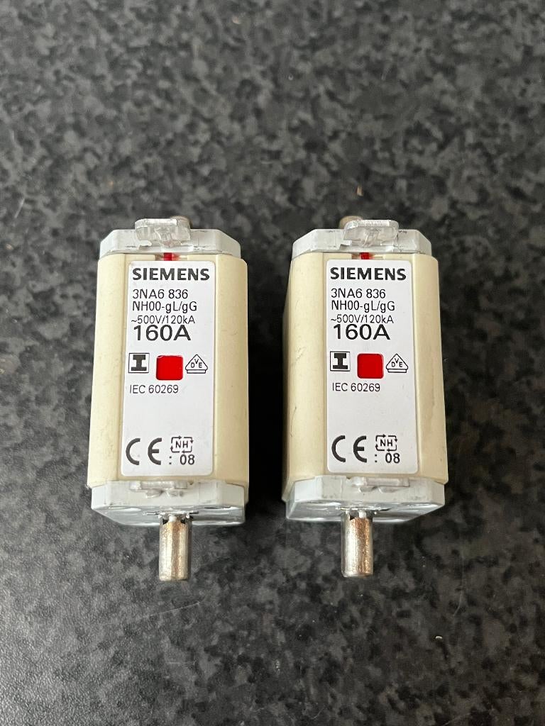 2x mespatroon zekering Siemens 500v -120Ka , 160 Amp., Ophalen of Verzenden, Zo goed als nieuw