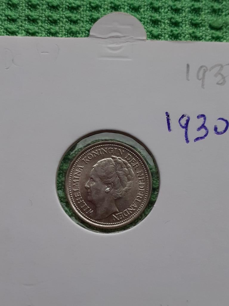 dubbeltje 1930, Postzegels en Munten, Munten | Nederland, Ophalen of Verzenden, Koningin Wilhelmina, 10 cent, Zilver