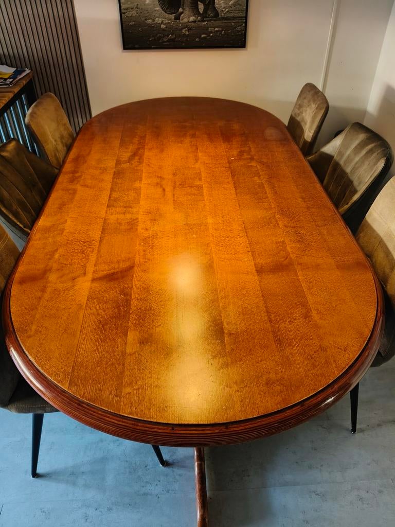 Kersenhouten stamtafel - L 220 B 110 H 75, Huis en Inrichting, Tafels | Eettafels, Ophalen
