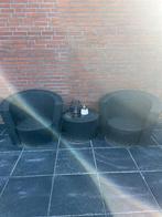 Tuinset Wicker zwart 2 personen echt gaaf, Ophalen of Verzenden, Zo goed als nieuw, Wicker, Stoel