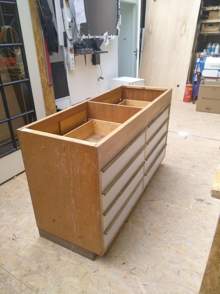 Vintage Industriële Ladenkast, Huis en Inrichting, Kasten | Ladekasten, Ophalen, Gebruikt, 5 laden of meer, 150 tot 200 cm