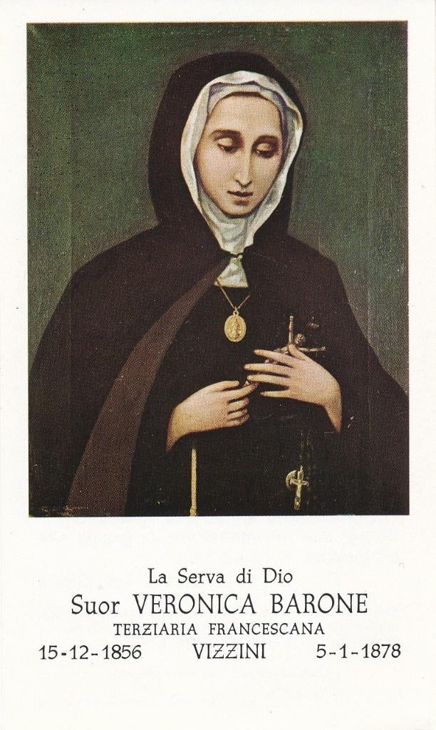 Weinig voorkomend  devotieprentje van Veronica Barone, Ophalen of Verzenden, Zo goed als nieuw, Kaart of Prent, Christendom | Katholiek