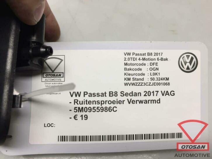 vw passat b8 2017 vag ruitensproeier verwarmd set 5m0955986c, Gebruikt, Volkswagen, Volkswagen AG, Berliner Ring 2
38440  Wolfsburg, DE