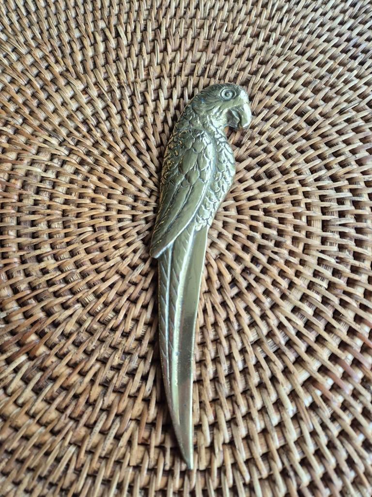 Messing brievenopener, wanddecoratie papegaai, Antiek en Kunst, Ophalen of Verzenden