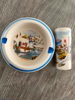 Handgeschilderde asbak en tandstokhouder/aansteker, Ophalen of Verzenden, Zo goed als nieuw