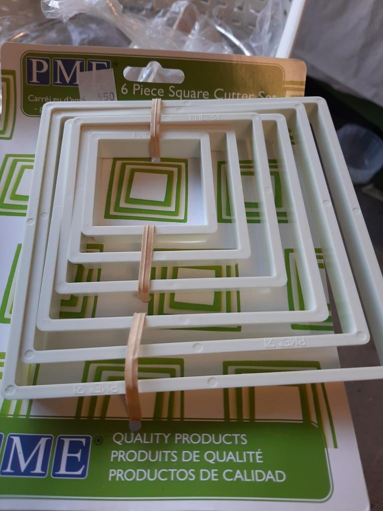 6 delig vierkante cutter voor koekjes, Ophalen of Verzenden