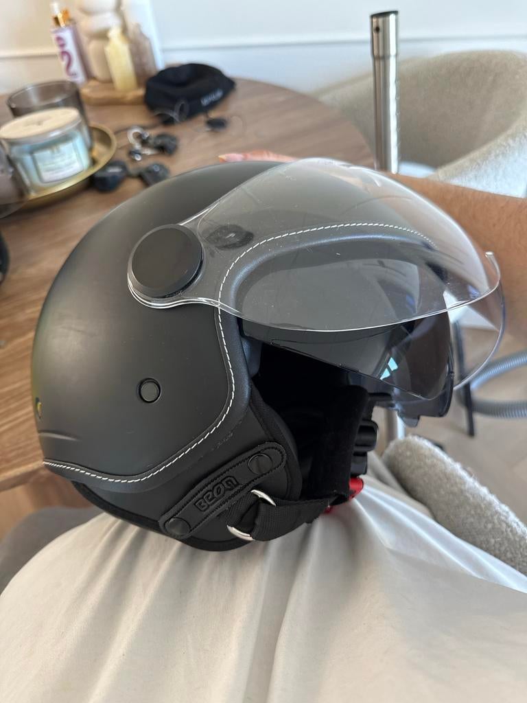 Beon Scooterhelm XXL - Mat Zwart met Vizier, Fietsen en Brommers, Brommerhelmen, Ophalen, Gebruikt, Extra large of groter