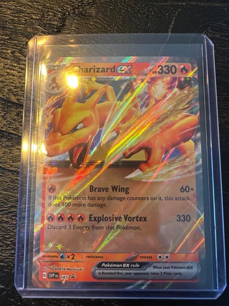 Charizard ex SVP 161 Pokémon kaart, Ophalen of Verzenden, Zo goed als nieuw, Losse kaart, Foil