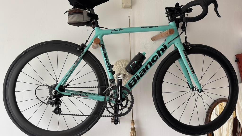 Bianchi Sempre Pro racefiets Campagnolo Veloce 10s 57, Fietsen en Brommers, Fietsen | Racefietsen, 28 inch, Gebruikt, Carbon, 10 tot 15 versnellingen