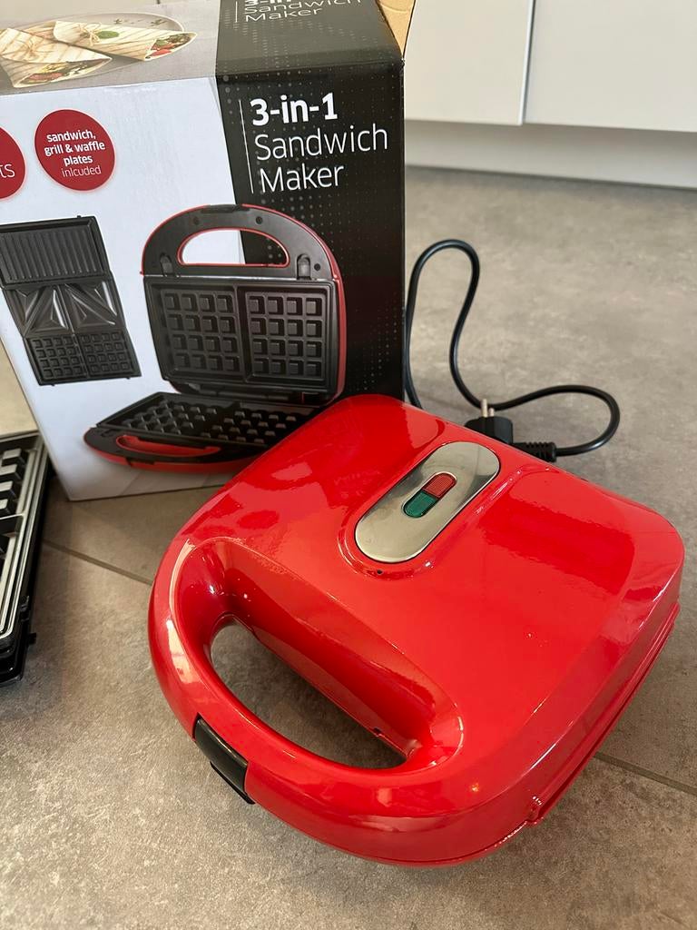 Gadgy 3-in-1 Wafelijzer & Tosti-ijzer - Zo goed als nieuw, Ophalen, Zo goed als nieuw