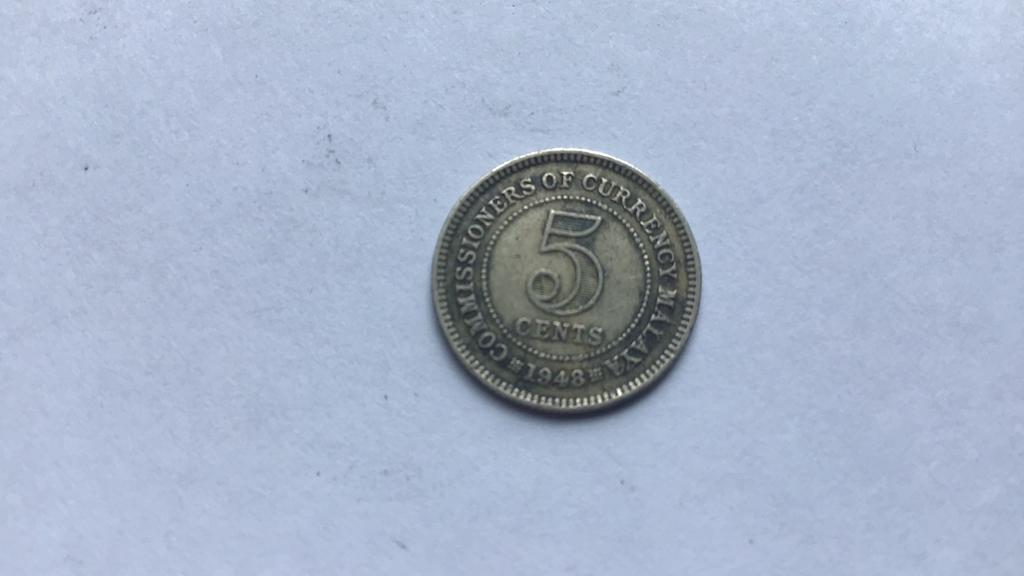 Malaya 5 cent 1948., Ophalen of Verzenden, Zuidoost-Azië