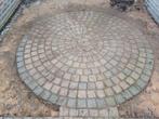 Tuintegels / klinkers / kinderkopjes in cirkel patroon, Tuin en Terras, Tegels en Klinkers, Ophalen, Gebruikt, Minder dan 5 m²