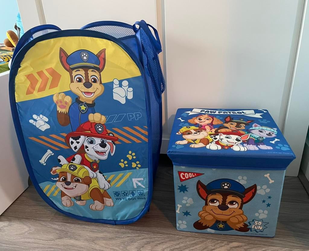 Paw Patrol opbergzak en bak, Kinderen en Baby's, Kinderkamer | Inrichting en Decoratie, Ophalen, Zo goed als nieuw, Overige typen