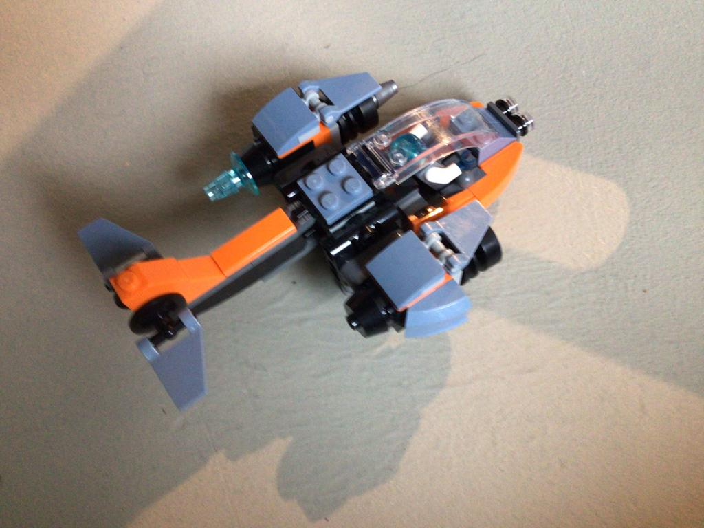 LEGO vliegtuigje oranje/grijs zonder uitleg. 31111, Ophalen of Verzenden, Gebruikt, Lego