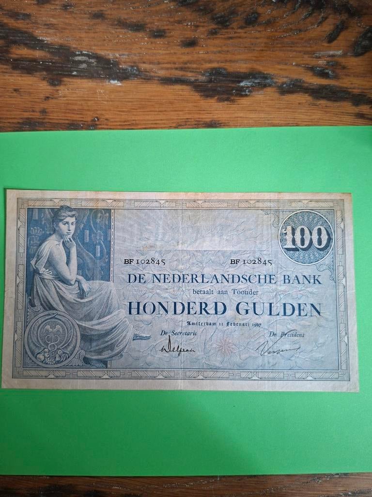 100 gulden Grietje Seel zeldzame Replacement serie uit 1927, Postzegels en Munten, Bankbiljetten | Nederland, Ophalen of Verzenden