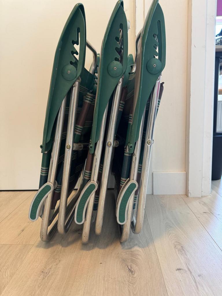 3 lage campingstoelen, Caravans en Kamperen, Ophalen, Gebruikt, Campingstoel