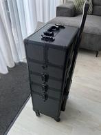 Visagie koffer/Make up koffer zwart, Sieraden, Tassen en Uiterlijk, Koffers, Ophalen, Gebruikt