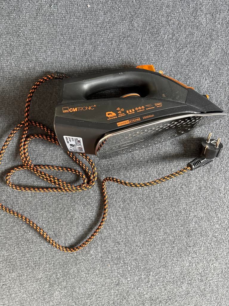 CLATRONIC Strijkijzer 2500W - Zwart/Oranje, Ophalen, Gebruikt, Strijkijzer met snoer