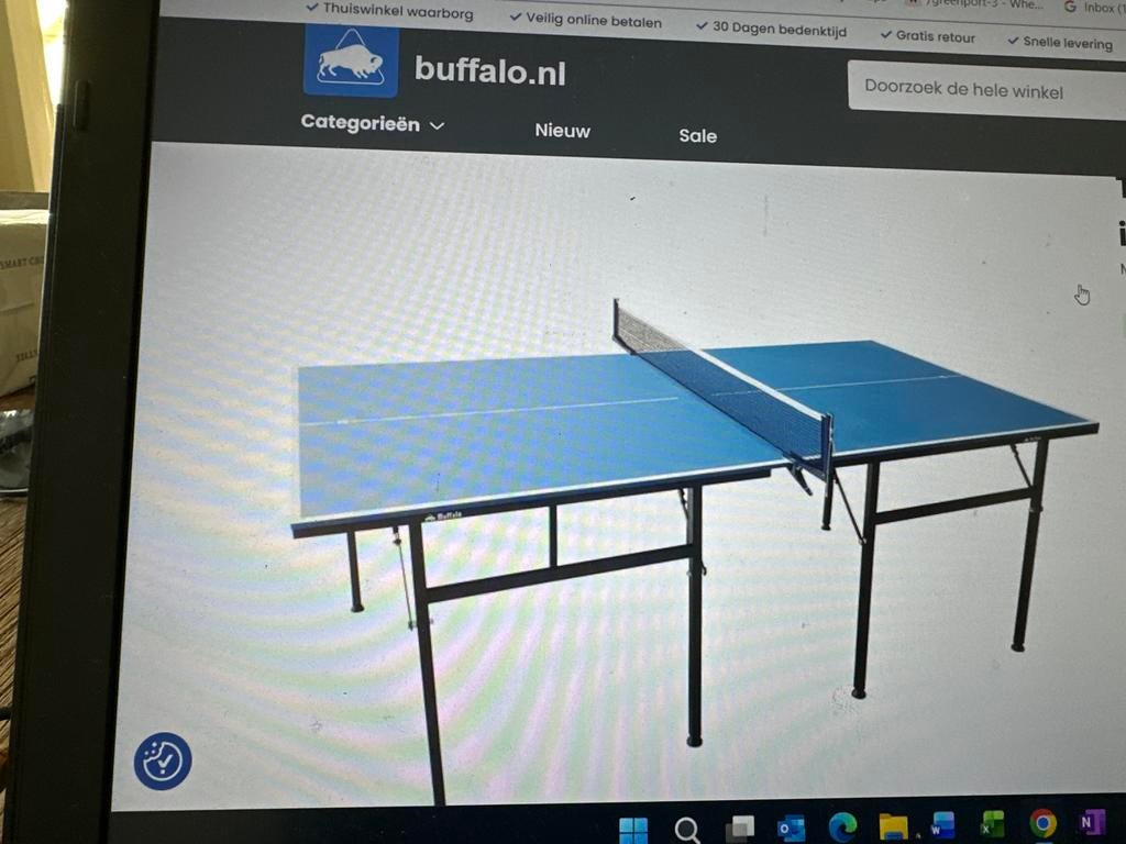 Tafeltennistafel Buffalo Midi 75% indoor blauw, Sport en Fitness, Tafeltennis, Ophalen of Verzenden, Zo goed als nieuw, Tafel Indoor