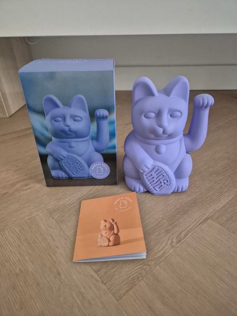 Maneki Neko paarse kat 15 cm, Ophalen of Verzenden, Nieuw