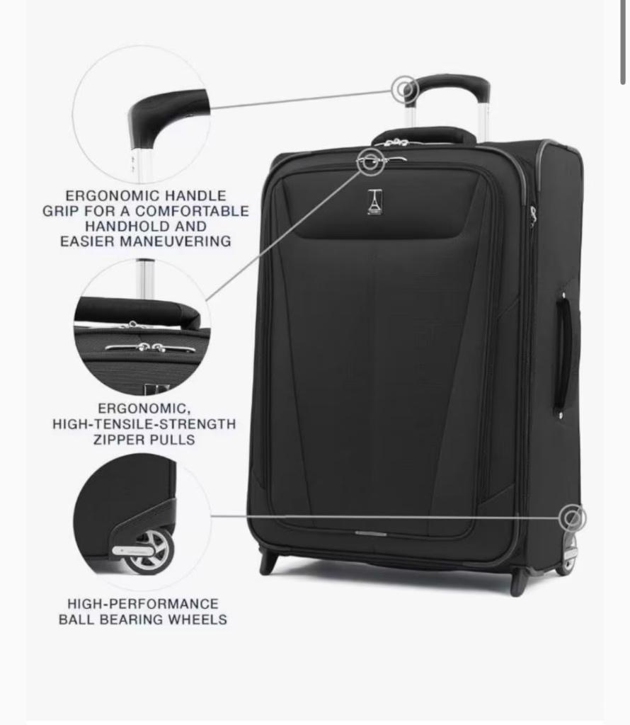 Travelpro uitbreidbare zachte koffer (69 x 47 x 29 cm), Sieraden, Tassen en Uiterlijk, Koffers, Overige materialen, Wieltjes, 45 tot 55 cm