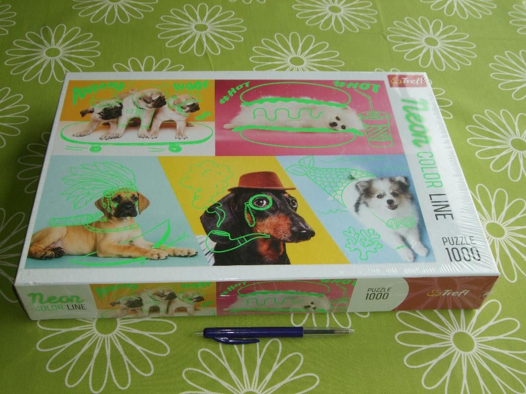 Nieuw in seal: Neon Color Line honden puzzel - 1000 stukjes, Ophalen of Verzenden, 500 t/m 1500 stukjes, Nieuw, Legpuzzel