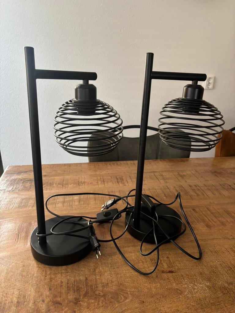 2 tafellampen, Ophalen of Verzenden, Zo goed als nieuw, Metaal, Minder dan 50 cm