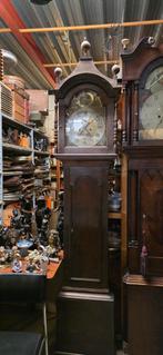 Antieke staande klok Thos. Sharp Leighton, eiken kast, Antiek en Kunst, Ophalen of Verzenden