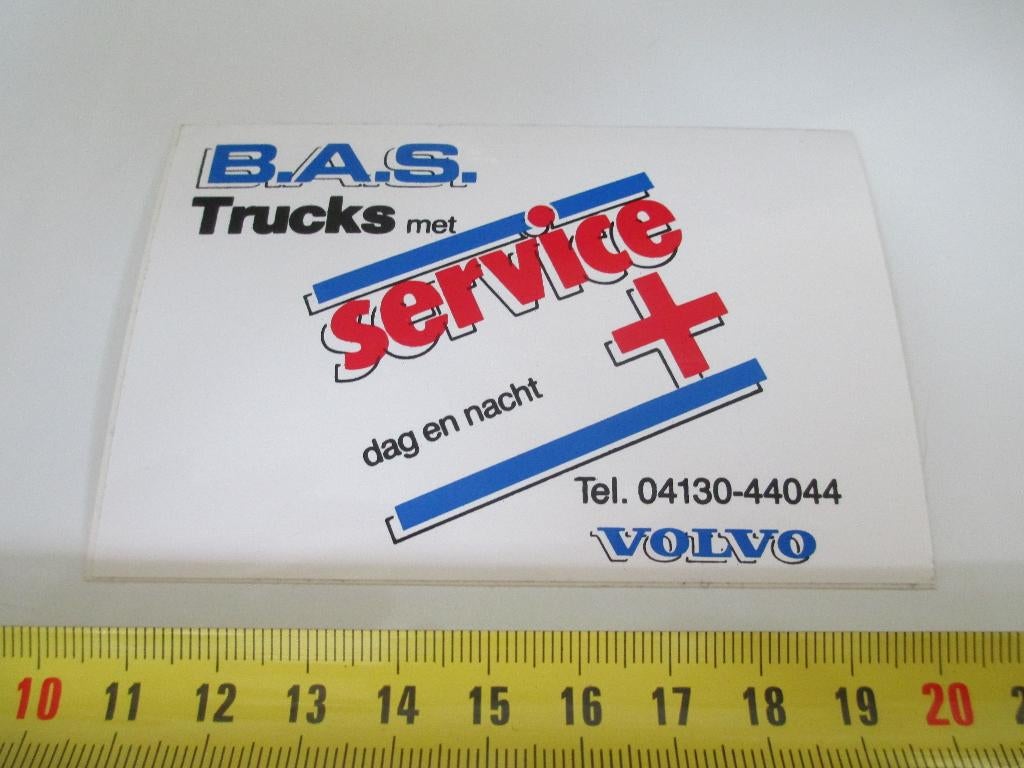 sticker Veghel B.A.S. Trucks met service + VOLVO  *, Verzamelen, Ophalen, Zo goed als nieuw