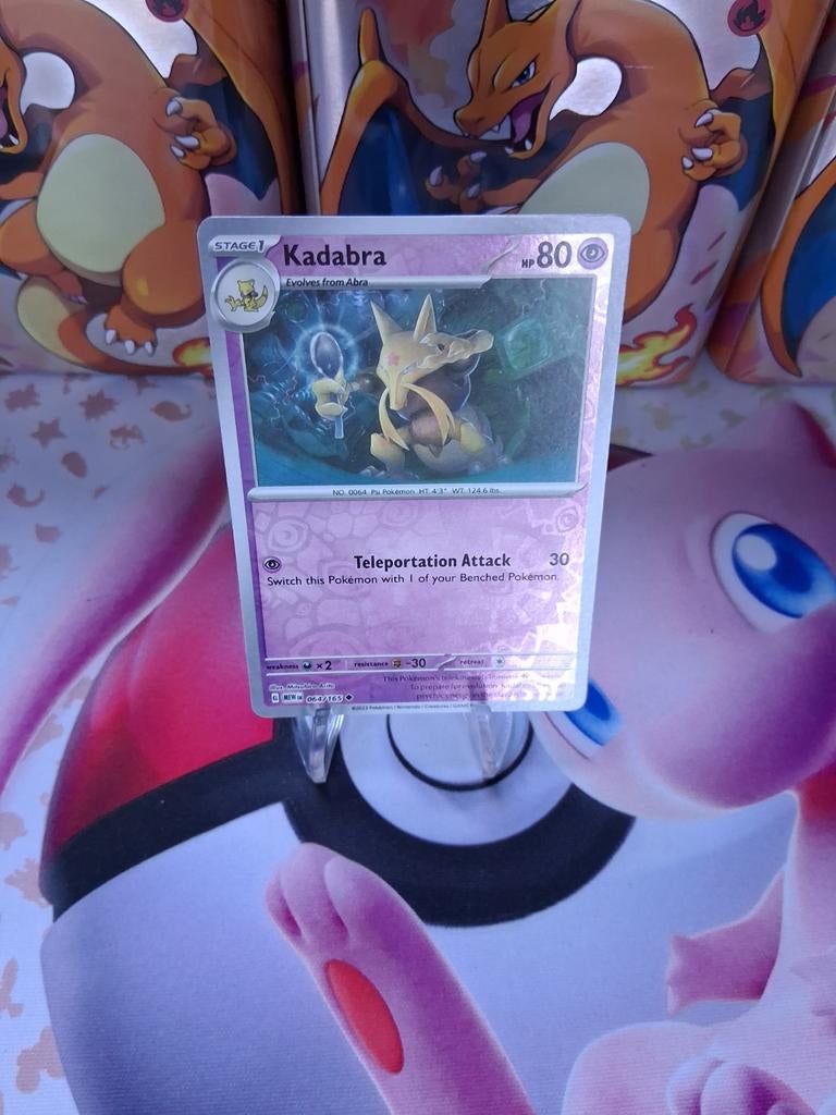 Kadabra reverse holo mew 151 Pokémon kaart, Ophalen of Verzenden