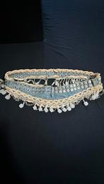 Shanica handgemaakte dames designriem denim witte jade, Ophalen of Verzenden, Zo goed als nieuw, Wit