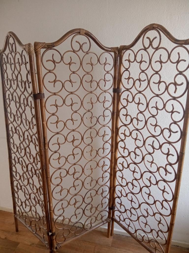 Vintage bamboe kamerscherm, Huis en Inrichting, Woonaccessoires | Kamerschermen, Ophalen, Gebruikt