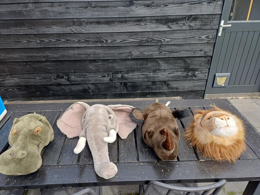 4 Vintage BIBIB Dierenhoofden, Overige merken, Overige karakters, Overige typen, Ophalen of Verzenden