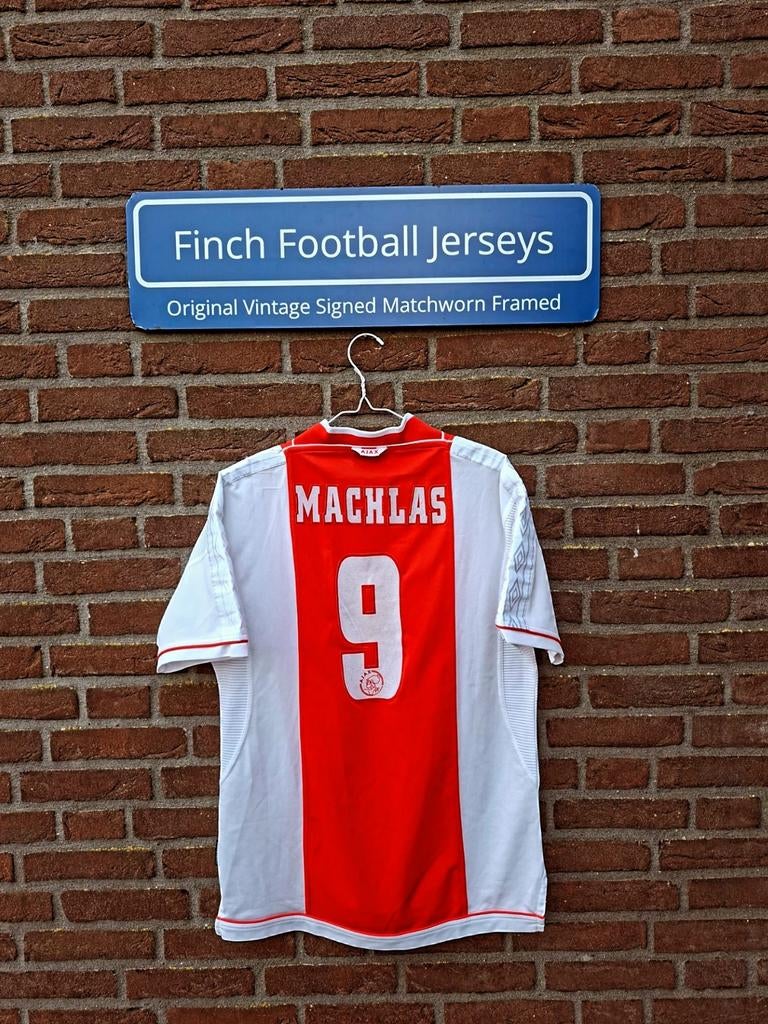 ORIGINAL VINTAGE AJAX AMSTERDAM 1999/2000 NIKOS MACHLAS 9 L, Verzamelen, Sportartikelen en Voetbal, Ophalen of Verzenden, Zo goed als nieuw